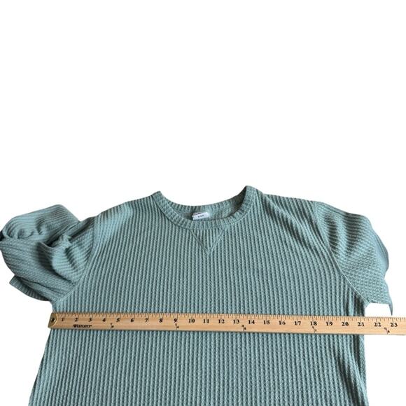 Urban Outfitters Mint Green Waffle Knit Long‎ Sleeve Thermal Top Women’s Large - Picture 6 of 10